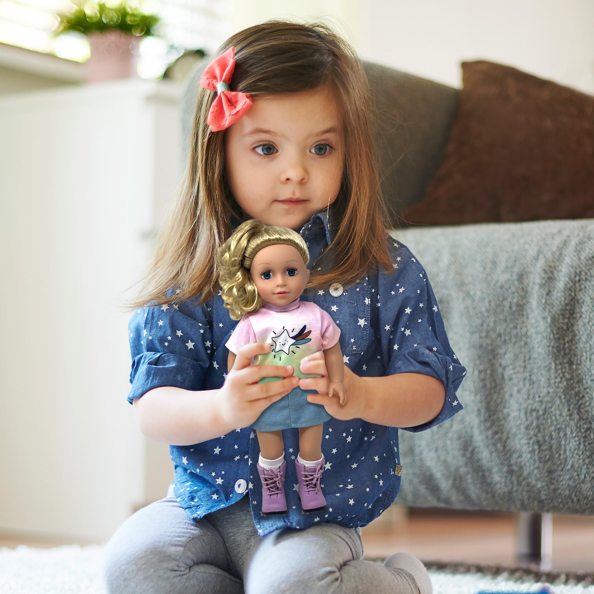 The New York Doll Collection with poseable arms and legs for dynamic play.