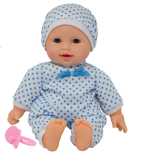 The New York Doll Collection soft body boy doll with pacifier for gentle imaginative play.