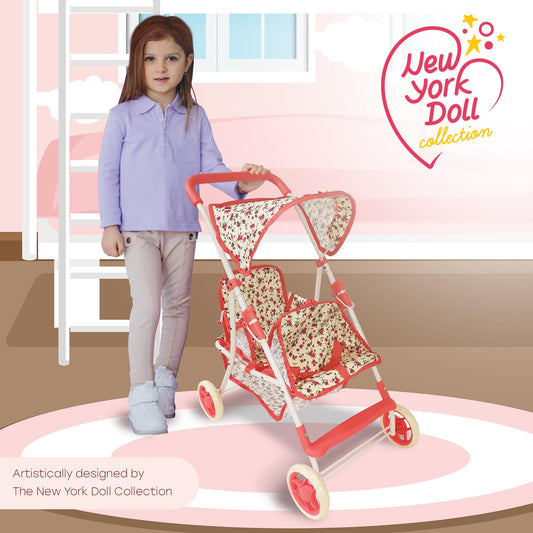 The New York Doll Collection tandem stroller two seats ideal for shared pretend play