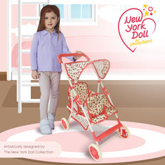 The New York Doll Collection tandem stroller two seats ideal for shared pretend play