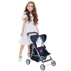 Retractable sun shield canopy on The New York Doll Collection stroller
