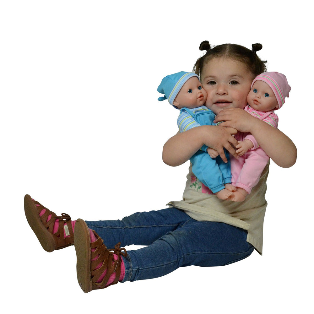 The New York Doll Collection twin dolls offer safe, soft-weighted play for toddlers.