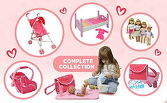 Pink unicorn design of The New York Doll Collection stroller inspires imaginative play