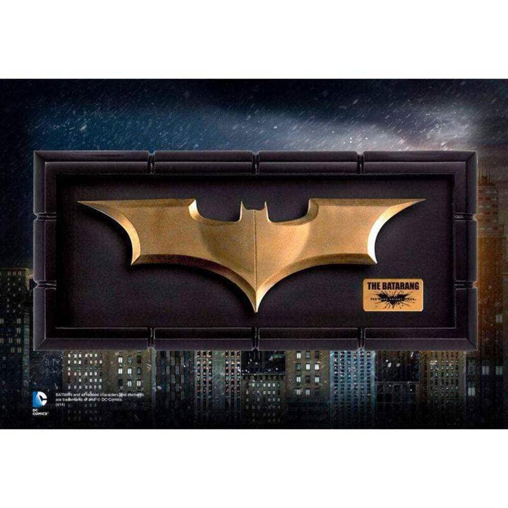 The Noble Collection Batman Batarang Prop Replica authenticity card supports collector provenance.