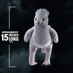 The Noble Collection Buckbeak plush eyes close-up demonstrates craftsmanship for display.