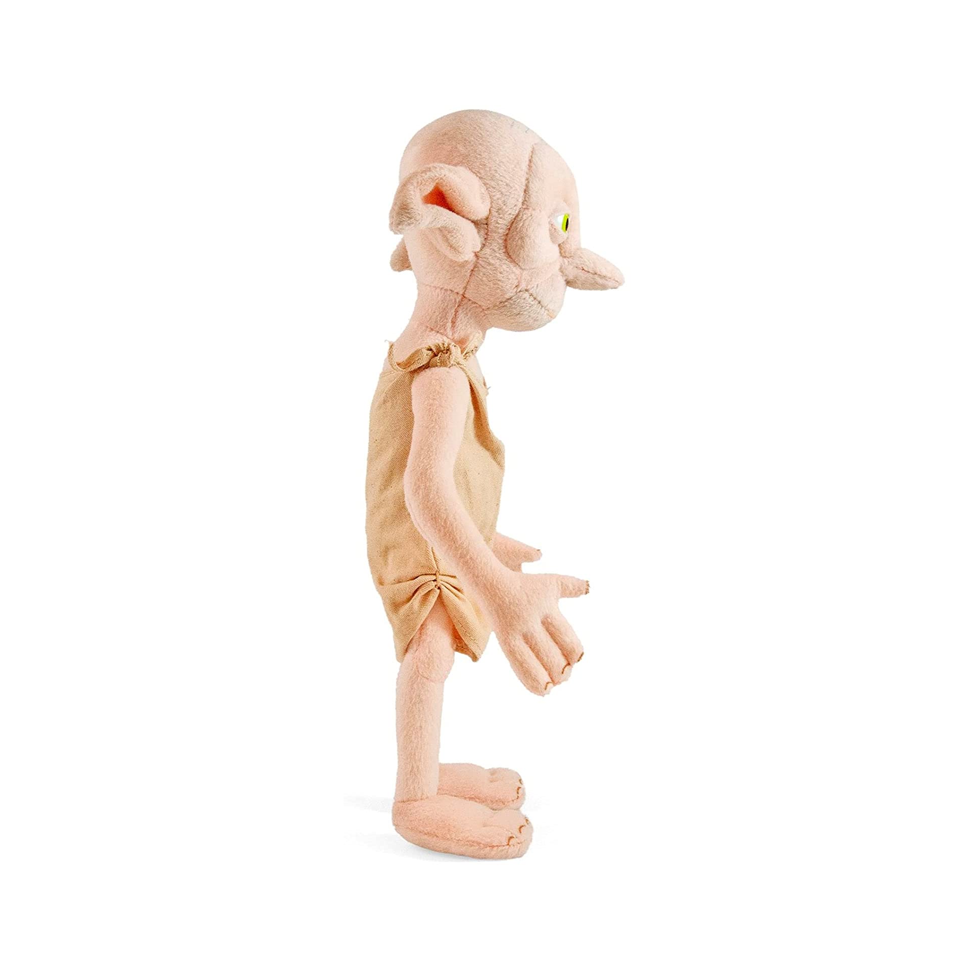 The Noble Collection Dobby plush rear view showing careful stitching.