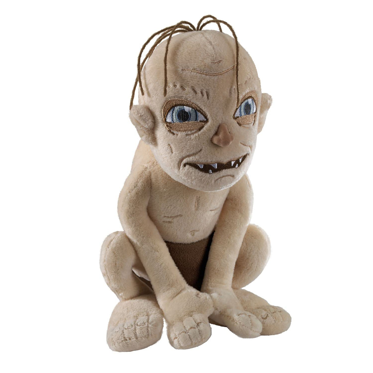 The Noble Collection Gollum Plush face close-up showing soft, huggable fabric for display
