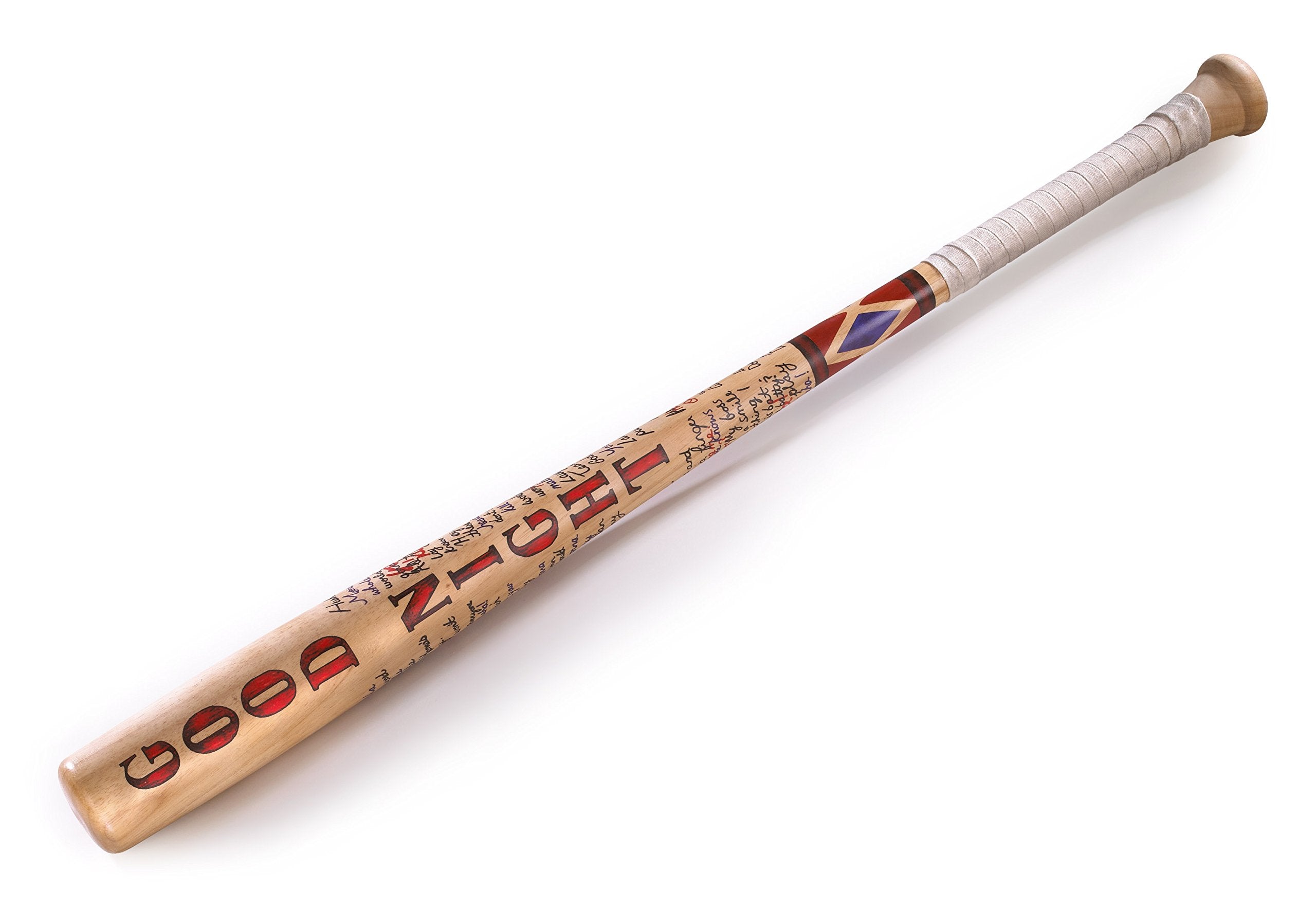 The Noble Collection Harley Quinn baseball bat prop replica for display and cosplay use.