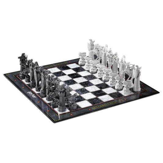 The Noble Collection Harry Potter Wizard Chess Set pieces close-up with lifelike textures for authentic play.