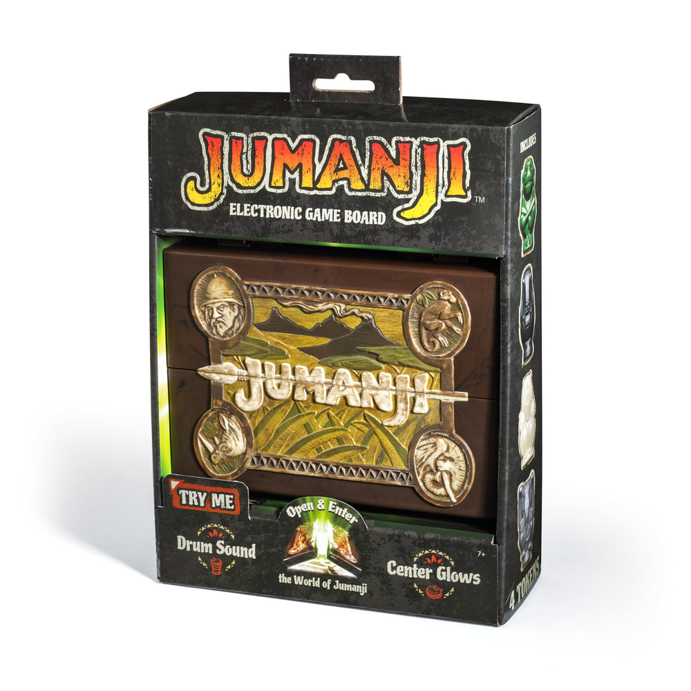 Center disc glow close-up on The Noble Collection Jumanji board.