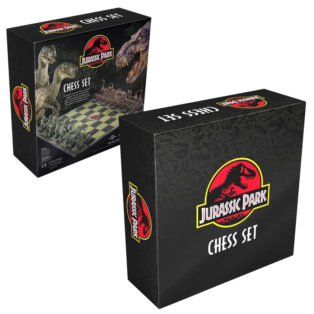 Dilophosaurus chess piece detail from The Noble Collection Jurassic Park set for thrilling midgame.