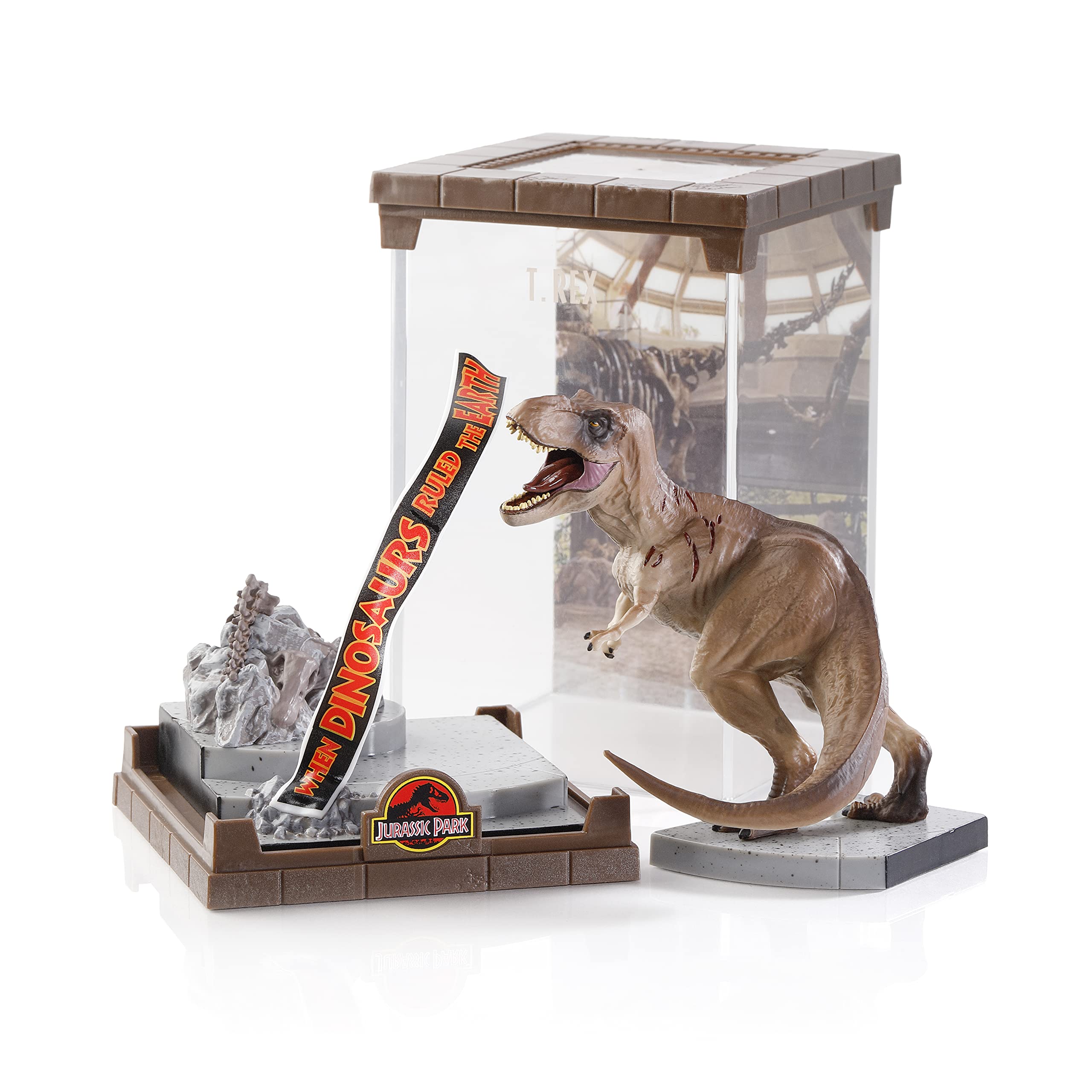 The Noble Collection Jurassic Park T-Rex stands seven inches tall for compact display.