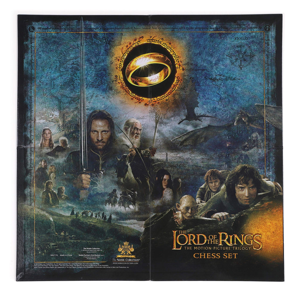 Full graphic board details from The Noble Collection LOTR set enhance collectible appeal.