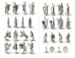 32-piece set on display and ready for action on your shelf.