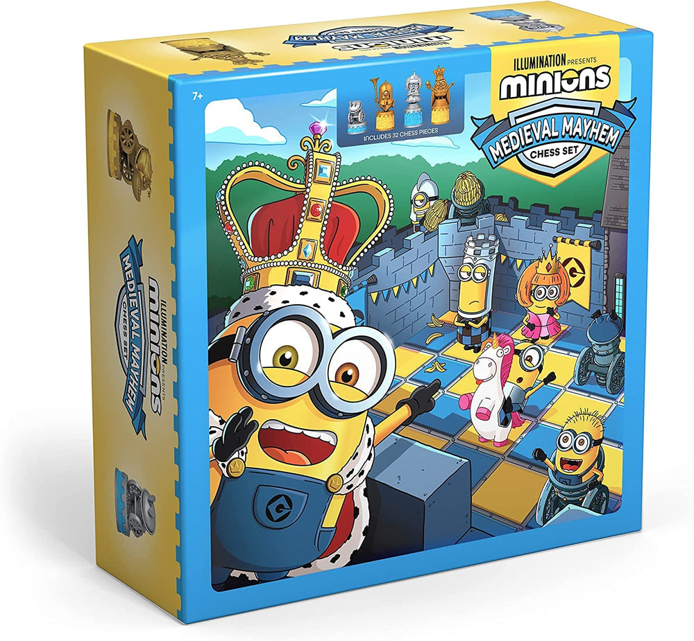Board features iconic balloons and bananas for recognizable Minions styling