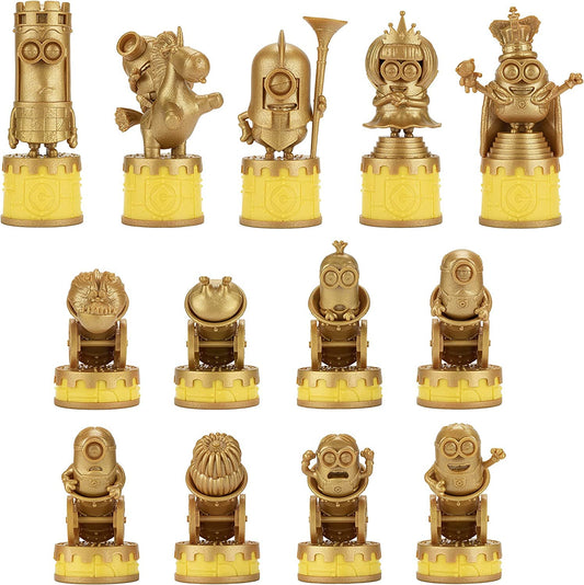 Oversized Minions chess pieces enable easy handling and dramatic on board presence