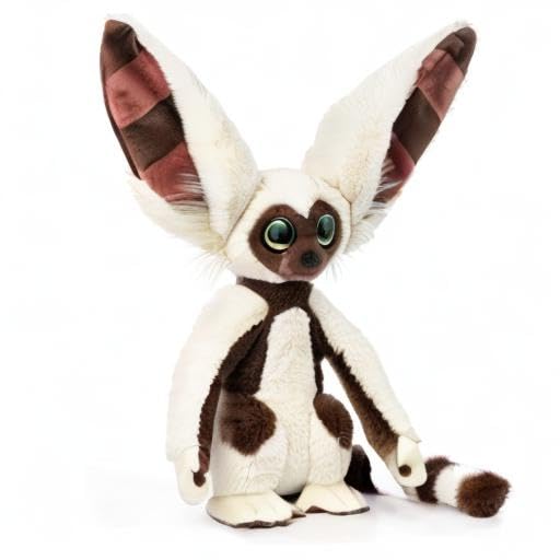 The Noble Collection Momo plush care-guide image hints at gentle cleaning.