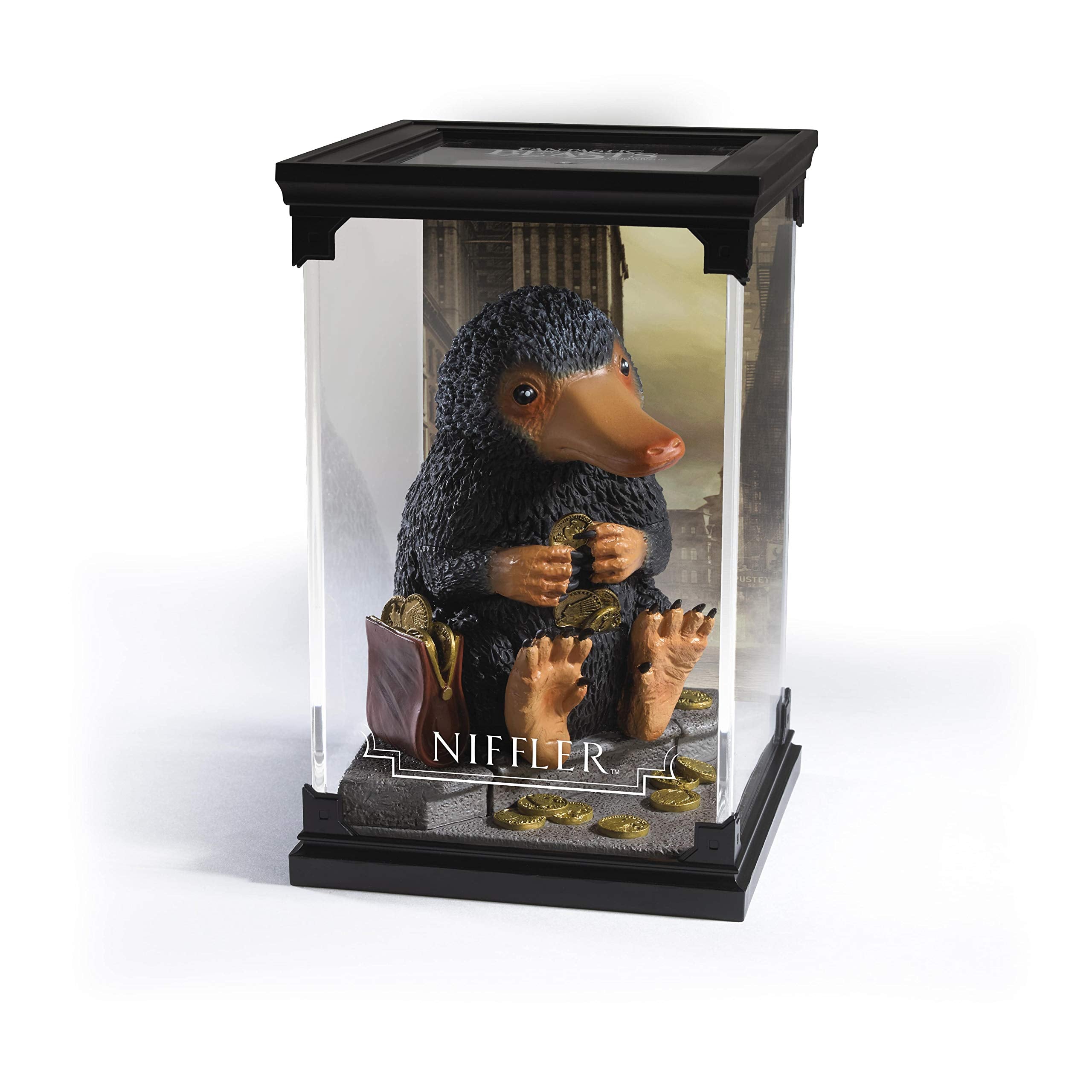 The Noble Collection Niffler for shelf display and gifting.
