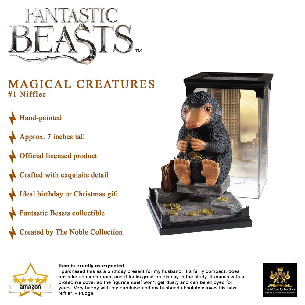The Noble Collection Niffler removable cover enables pose versatility.