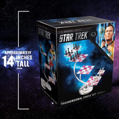 The Noble Collection Star Trek tridimensional chess translucent boards catch the light for dramatic gameplay.