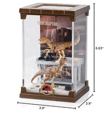 The Noble Collection Velociraptor diorama packaging front view.