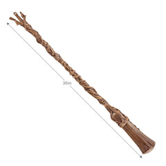 The Noble Collection Wicked Elphaba's Broom shows 36-inch assembled length.