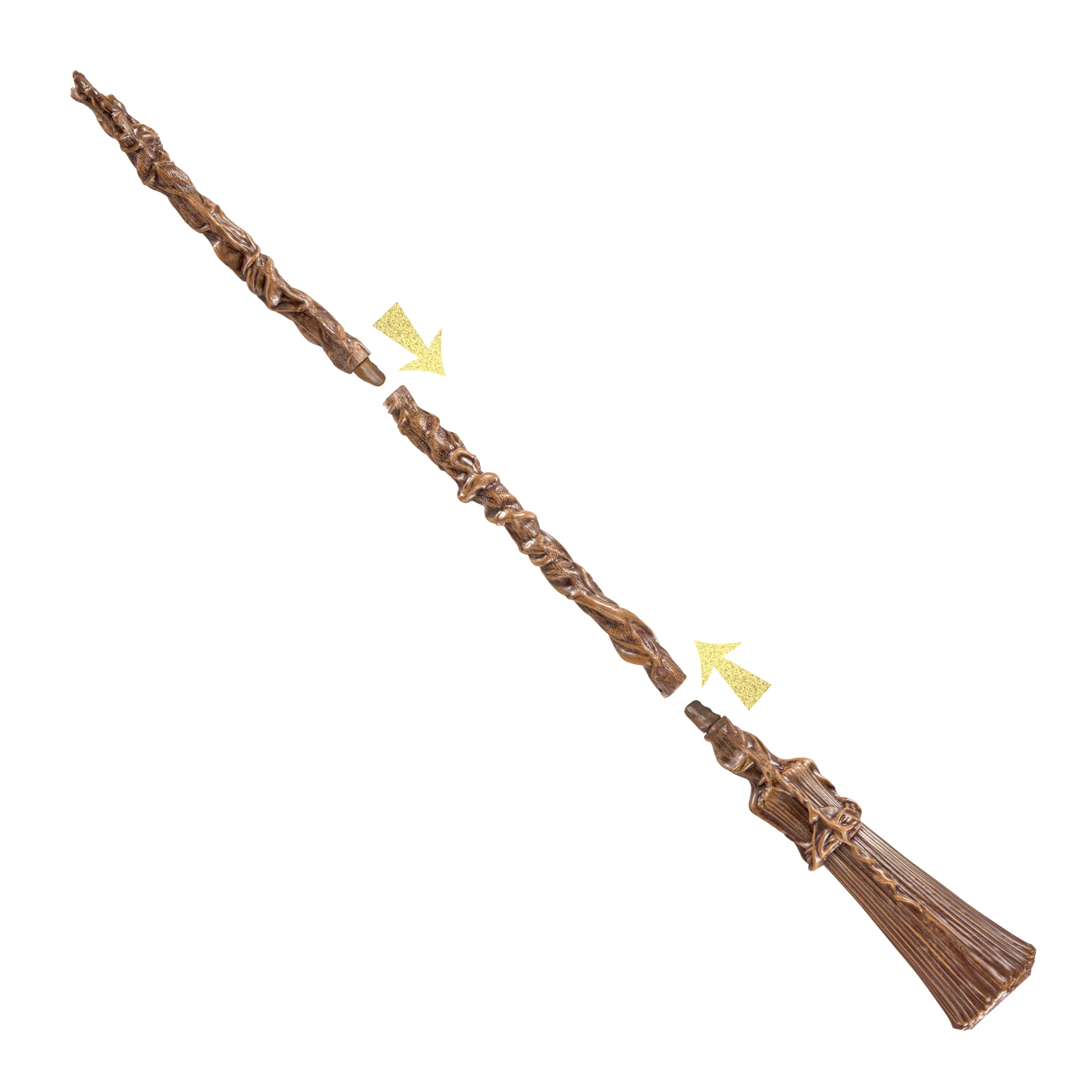 The Noble Collection Wicked Elphaba's Broom head detail emphasizes authenticity.