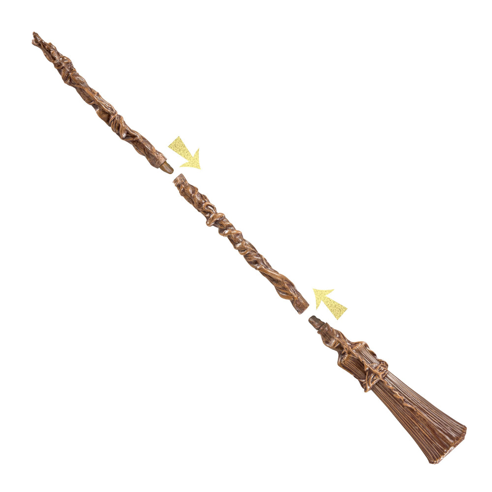 The Noble Collection Wicked Elphaba's Broom head detail emphasizes authenticity.