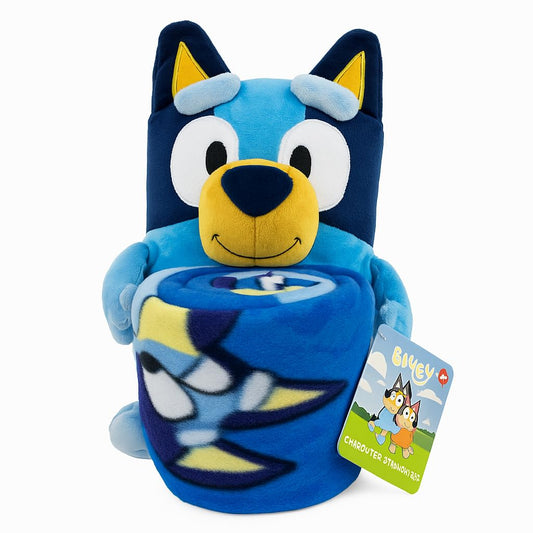 The Northwest Group Bluey Hugger close-up, ultra-soft plush for cozy cuddles.