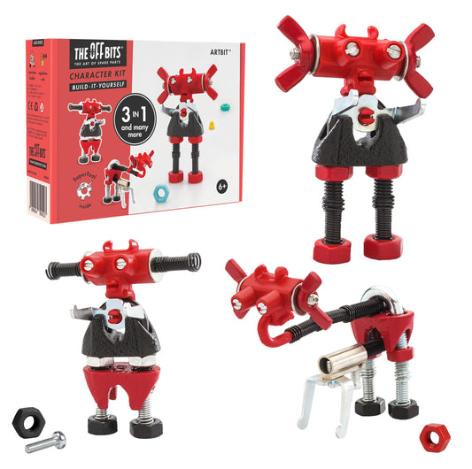 The Off Bits ArtBit robot model assembly shows hands-on STEM learning.