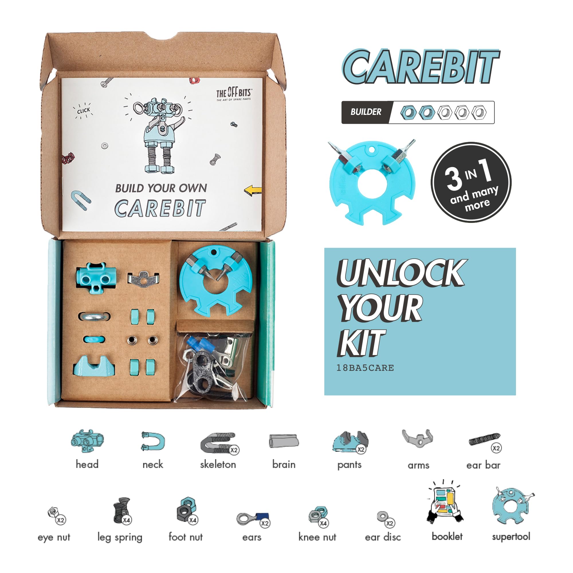 The OFFBITS CareBit assembly instructions providing clear illustrated steps