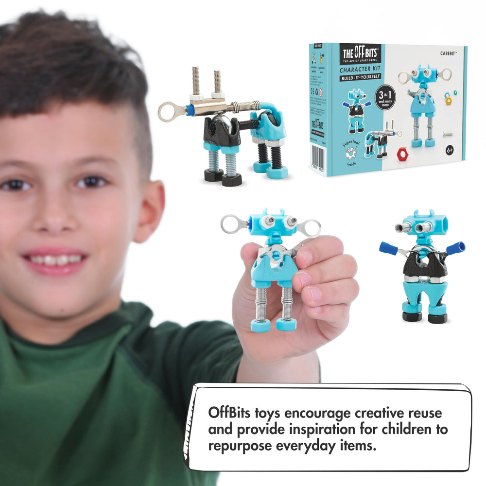 The OFFBITS CareBit colorful parts inviting kids to experiment with color and mechanics