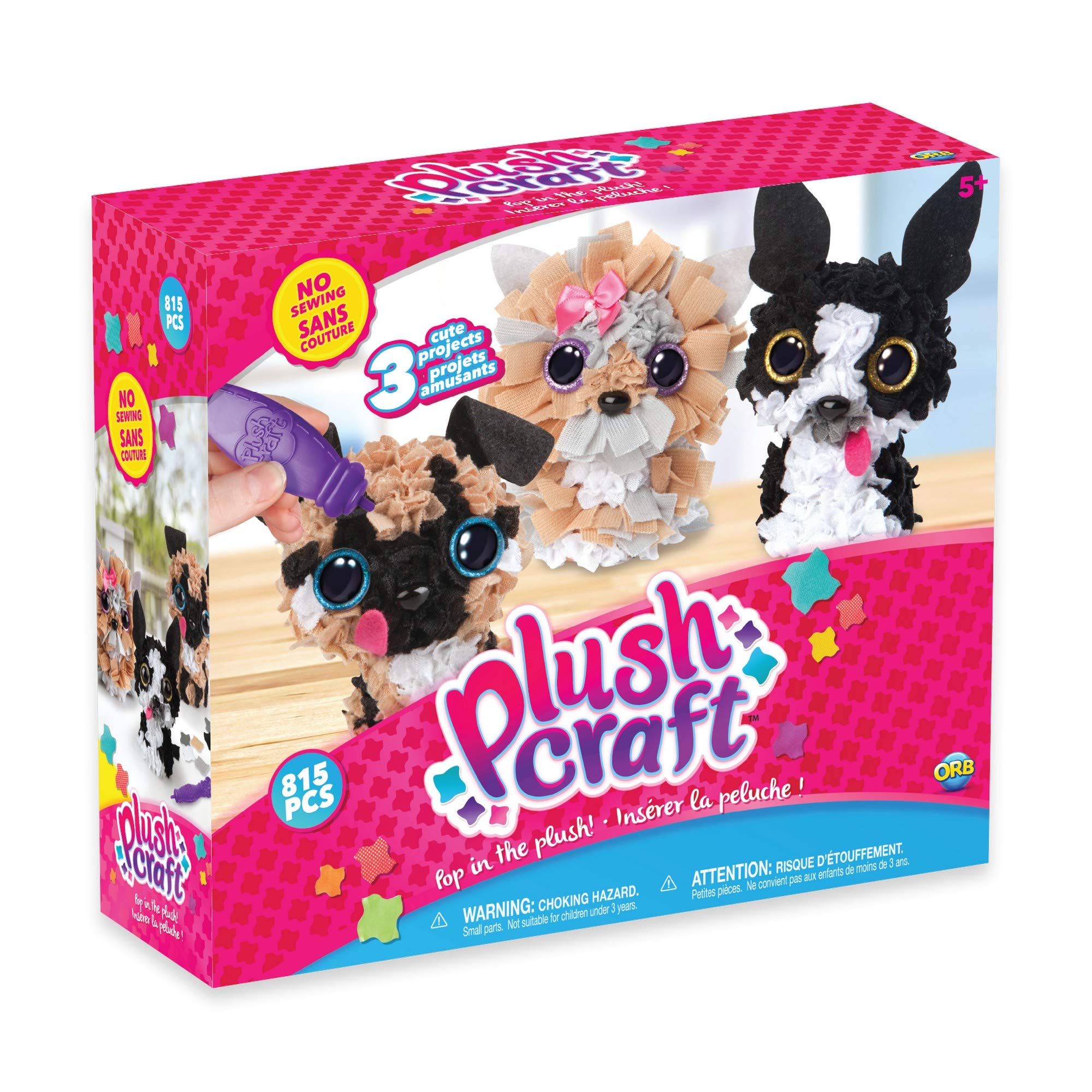 The Orb Factory PlushCraft Puppy Pack 3D unboxing parts demonstrates easy starter setup for kids.