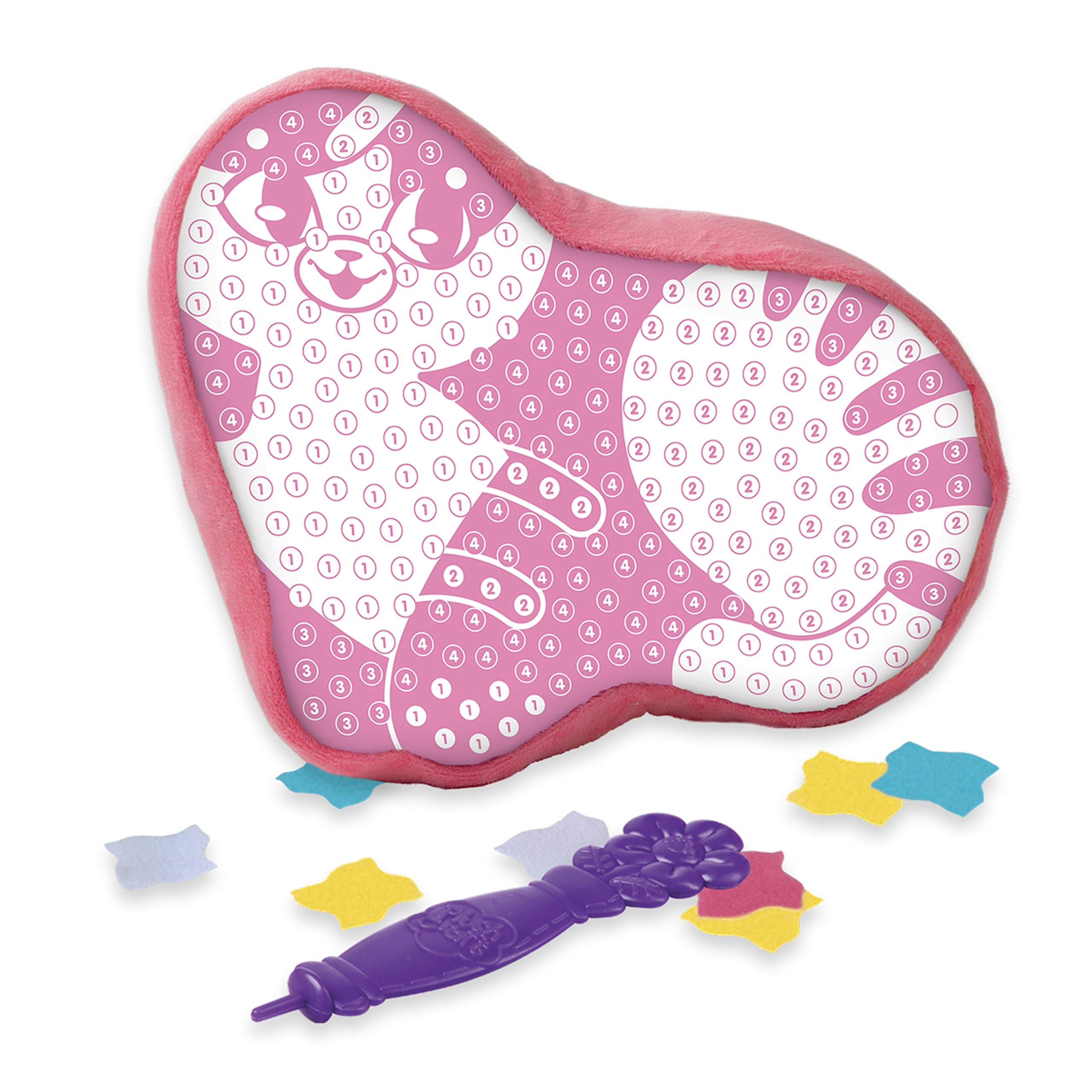 The Orb Factory PlushCraft RainboKitty Pillow closeup materials, showing soft textures and colorful pieces.
