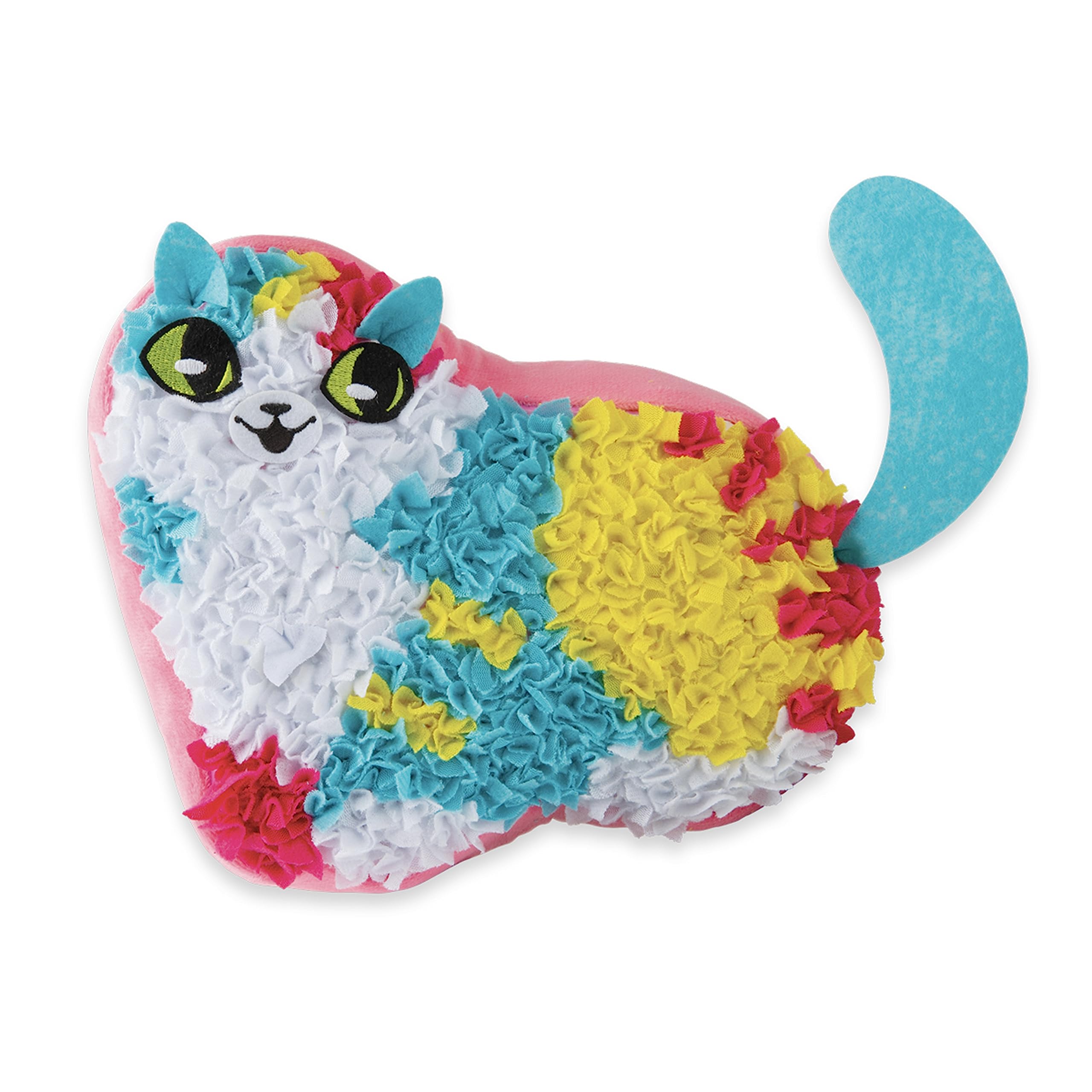 The Orb Factory PlushCraft RainboKitty Pillow pieces and instruction set, ready for simple, intuitive assembly.