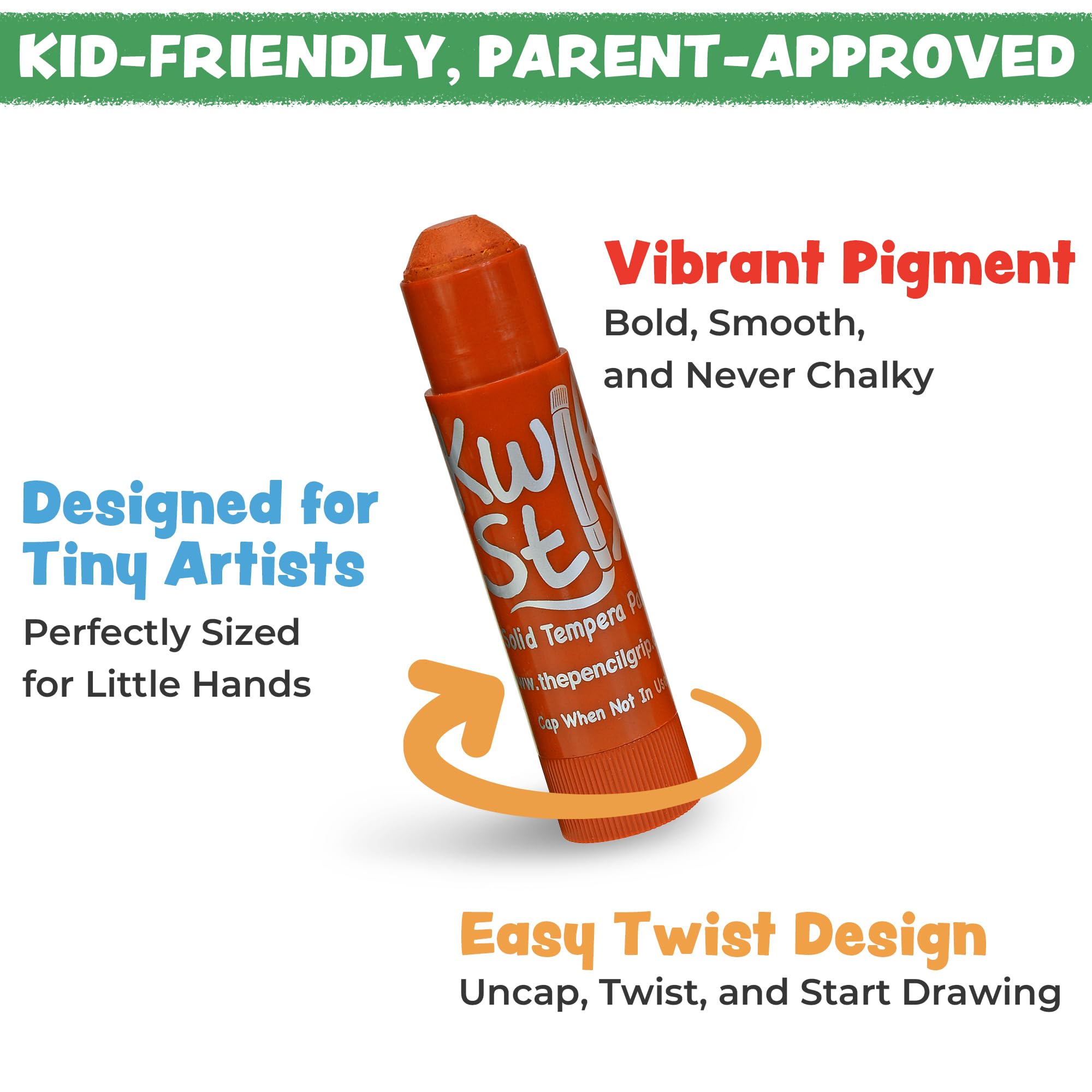 Kwik Stix includes classic, metallic, and neon colors for creativity