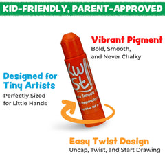 Kwik Stix includes classic, metallic, and neon colors for creativity