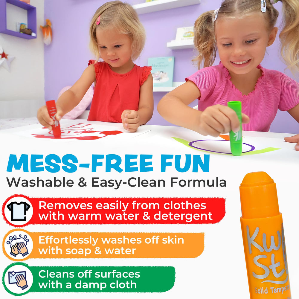 Kwik Stix twist-up design simplifies painting for small hands