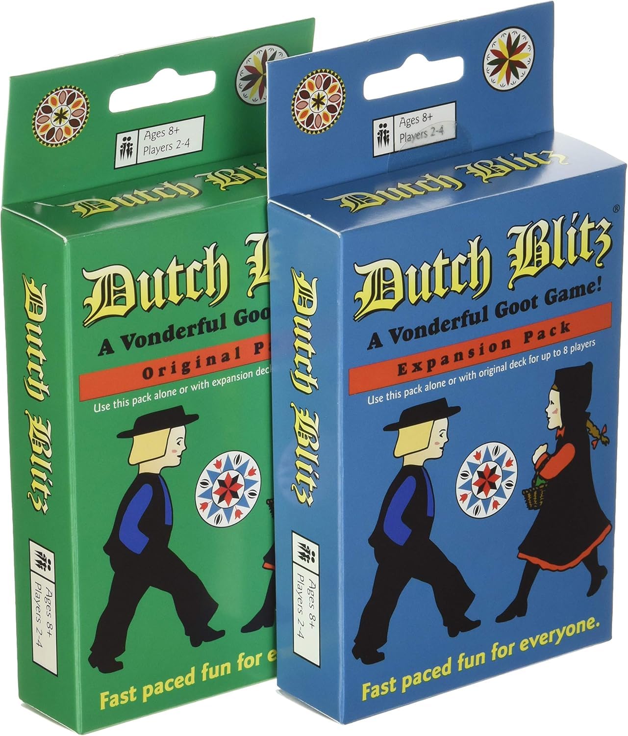 The Perfect Pair Dutch Blitz expansion pack showcasing new colors for bigger groups.