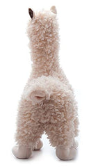 The Petting Zoo alpaca plushie 14-inch size is easy to carry on adventures.