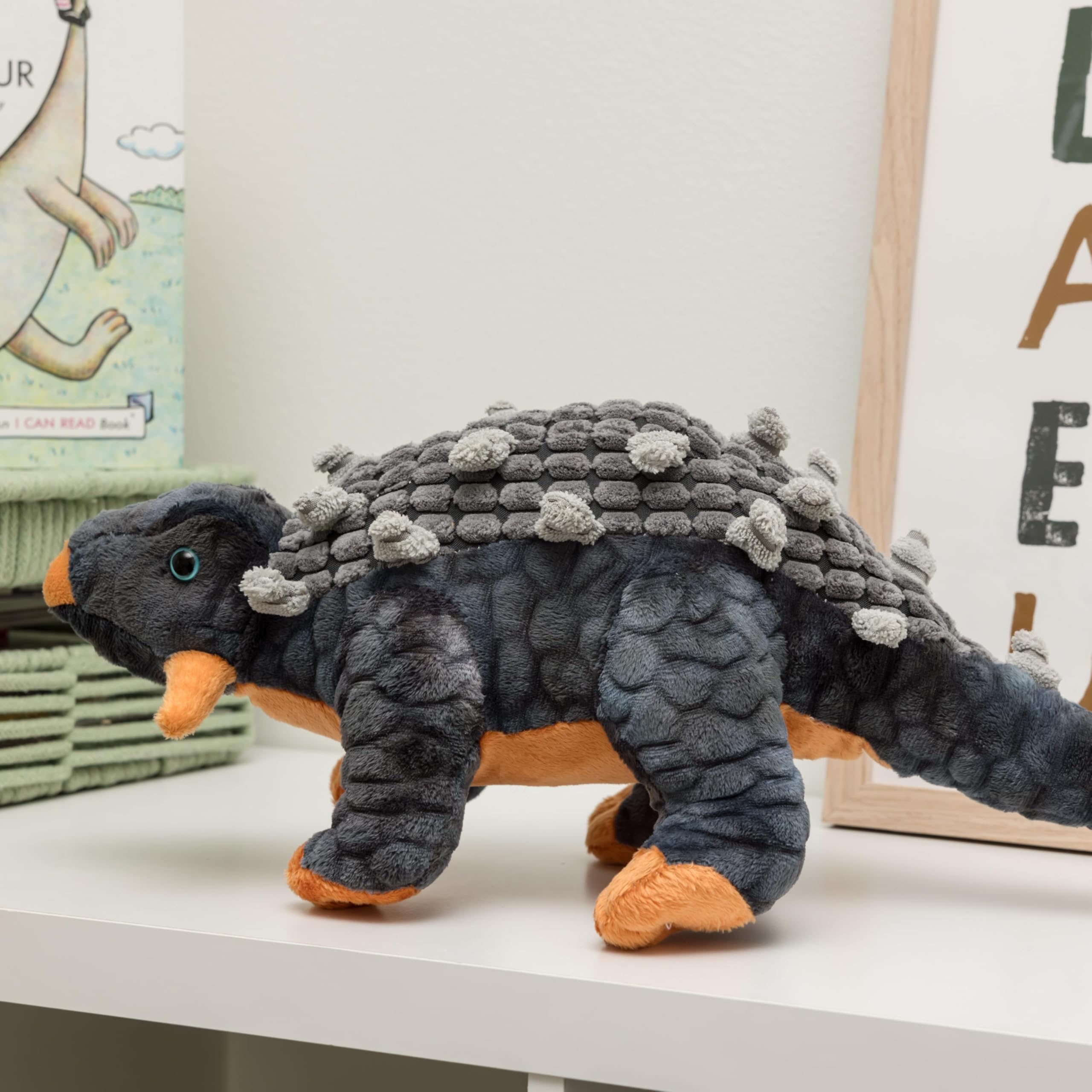 The Petting Zoo Ankylosaurus plush with durable stitching for long-lasting use.