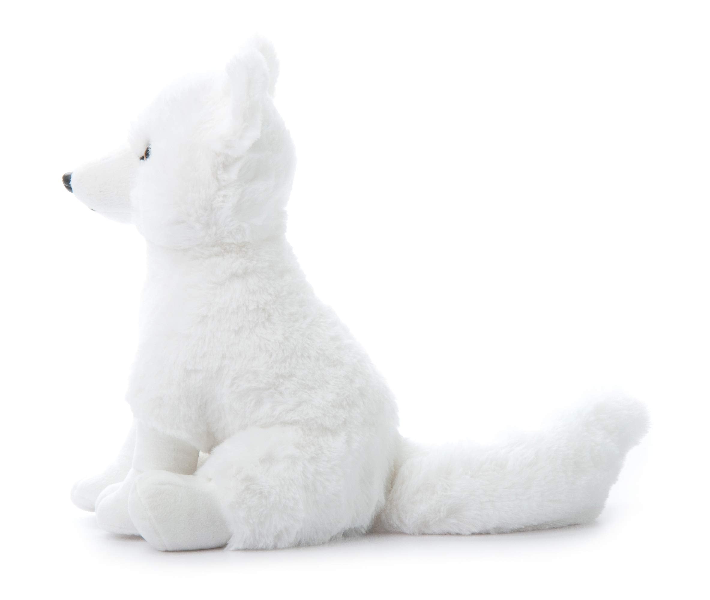 Twelve-inch Arctic Fox plush sized for travel adventures.