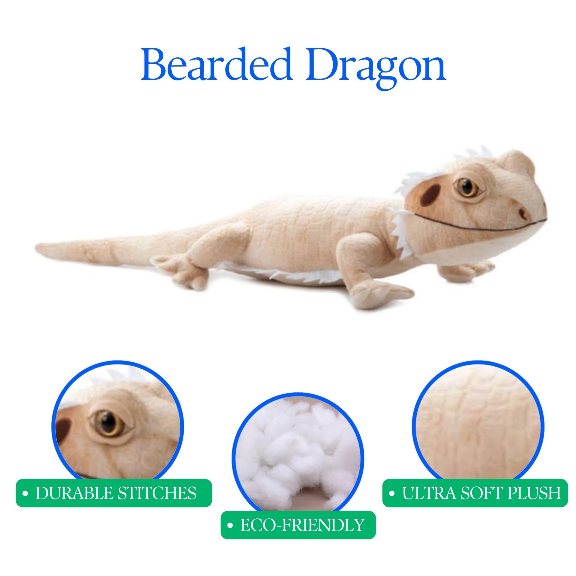 The Petting Zoo Bearded Dragon plush travels easily as a comforting companion.