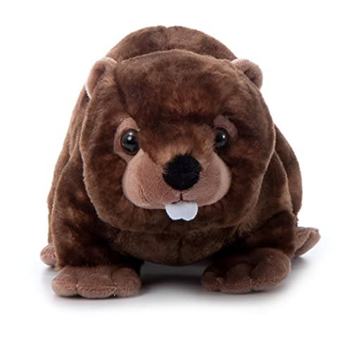 The Petting Zoo beaver plush features buck teeth for a playful, kid-friendly look.