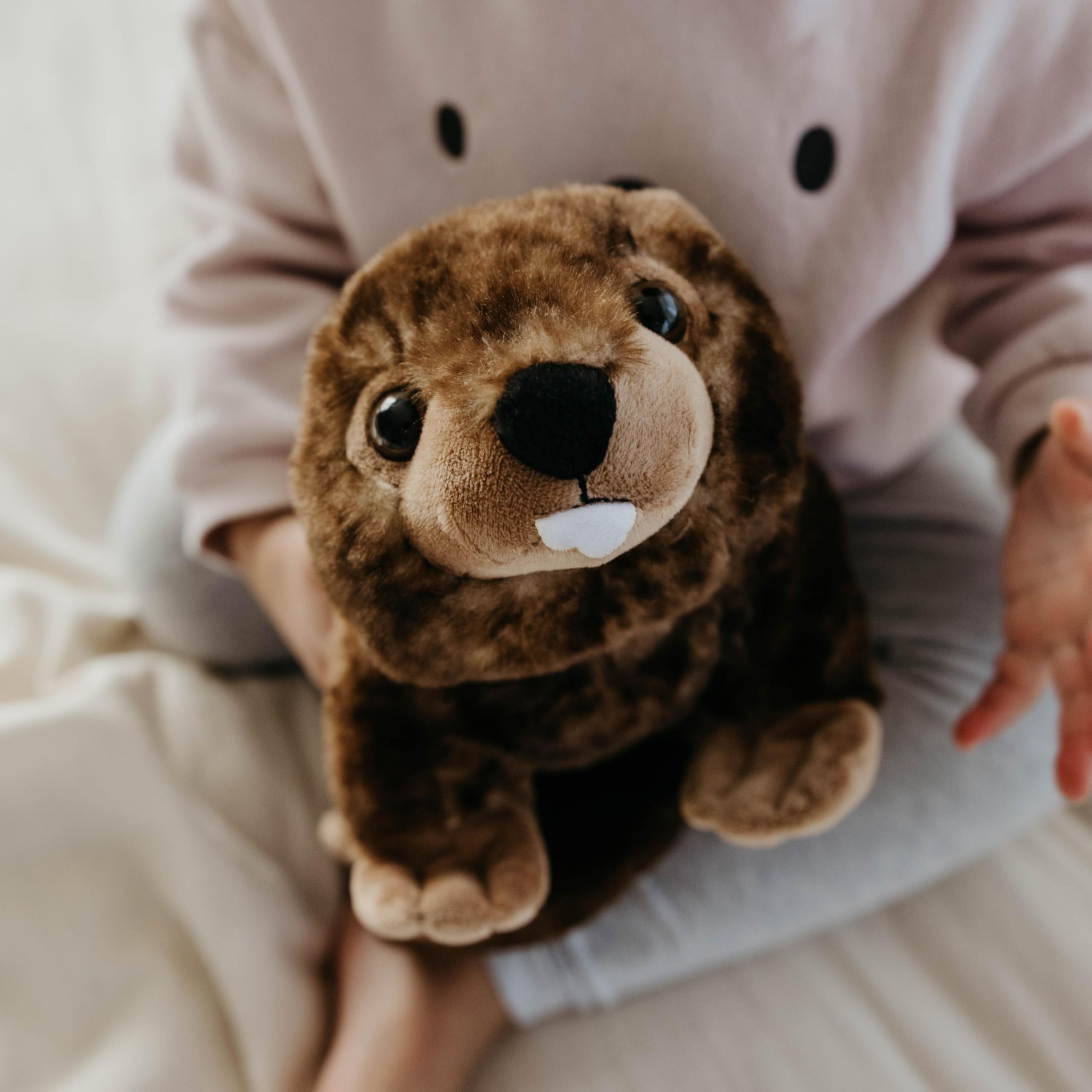 The Petting Zoo beaver plush has durable stitching built to withstand adventures.