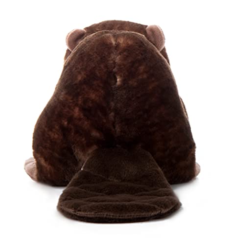 The Petting Zoo beaver plush is made with recycled fabric for durable, eco-friendly play.