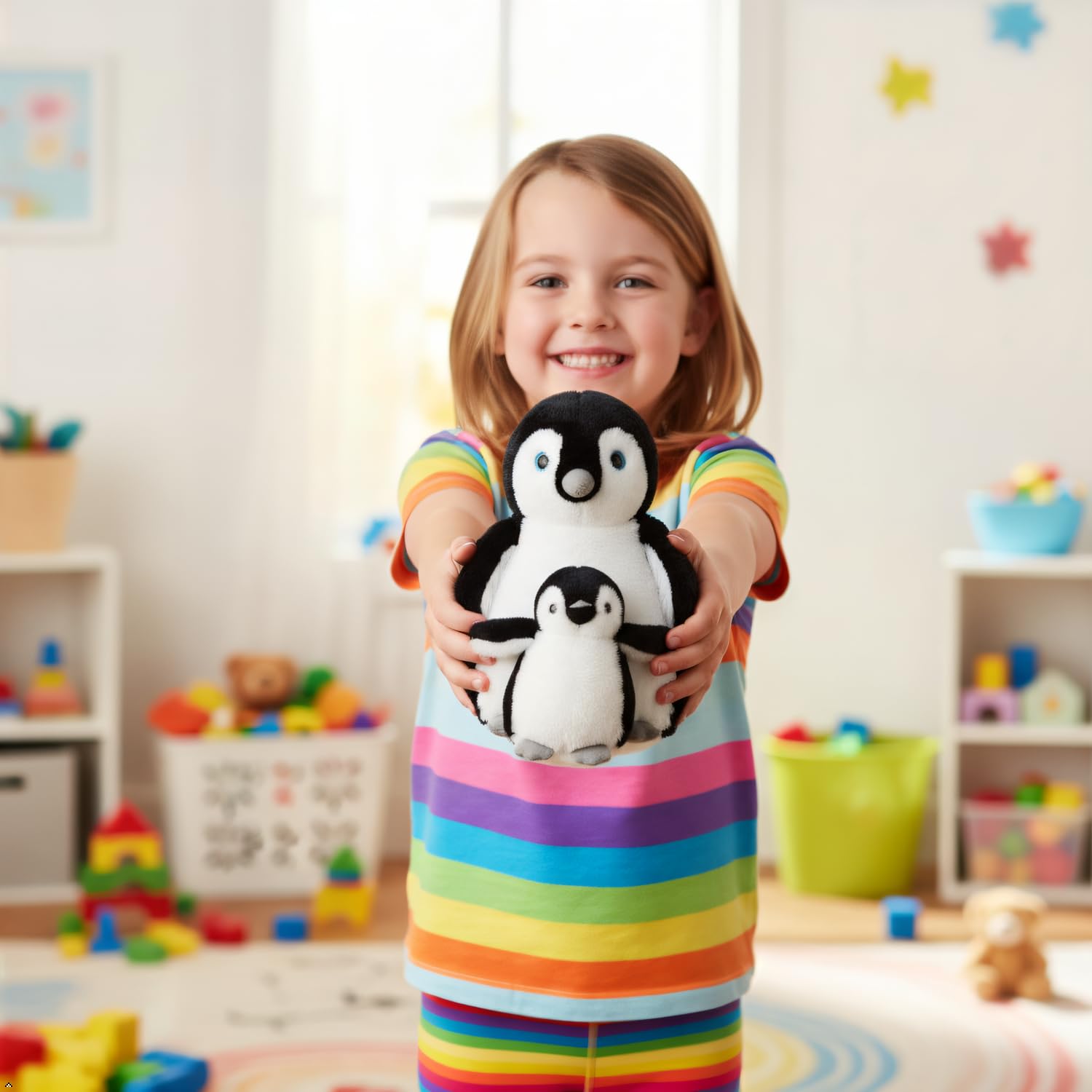 The Petting Zoo Softee penguin eco-friendly plush, recycled bottles.