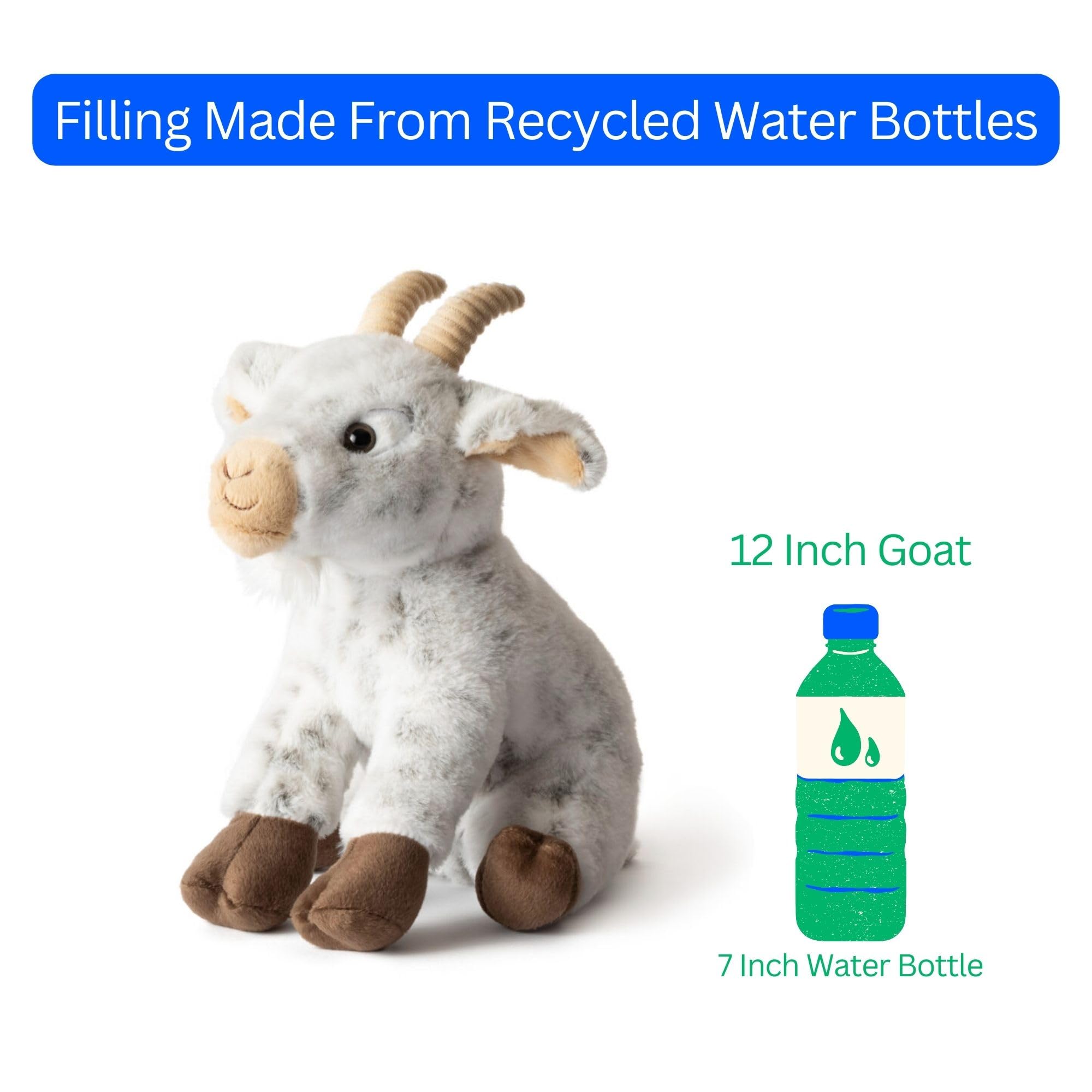 The Petting Zoo goat stuffed animal 12in plush toy offers cozy comfort