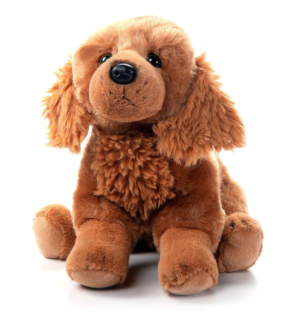 The Petting Zoo Golden Retriever plush full-body view, perfect for cuddling and imaginative play.