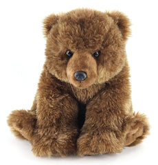 The Petting Zoo grizzly bear plush with soft fur, ideal for cuddles.